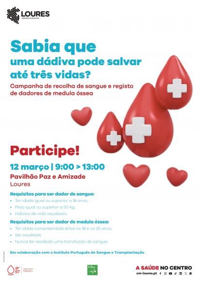 Campanha de recolha de sangue e registo de dadores de medula &oacute;ssea | 12/03/2026