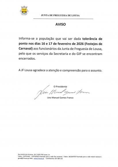 Toler&acirc;ncia de Ponto | Festejos de Carnaval 2026