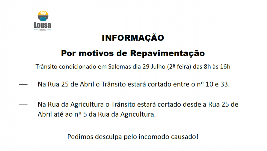 Informação - Condicionamento de Trânsito 